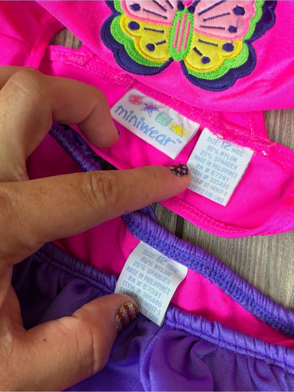 Vintage Y2K Swimsuit Lot Baby 12-18m Minnie Mouse